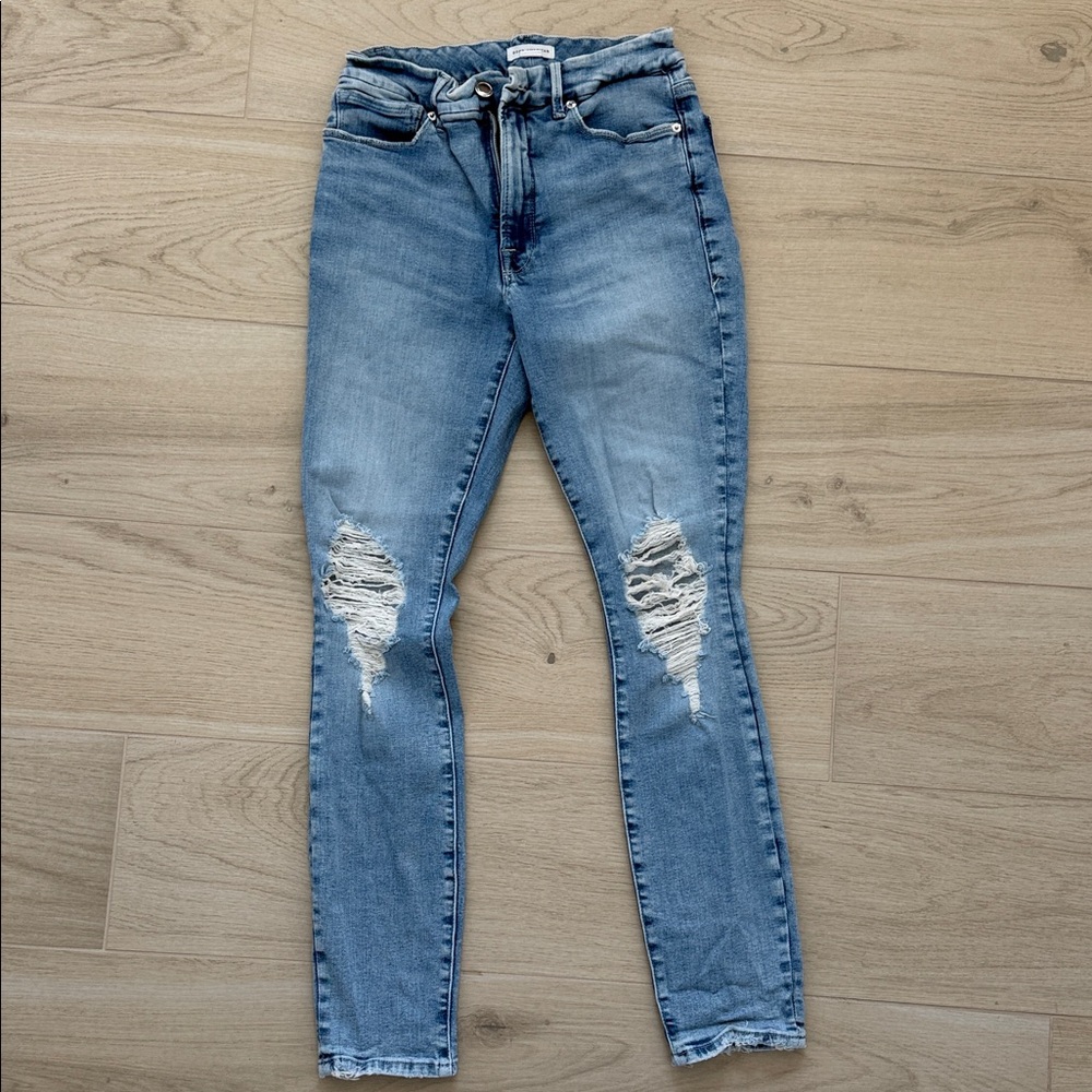 Good American Light Blue Distressed Women's Skinny Jeans